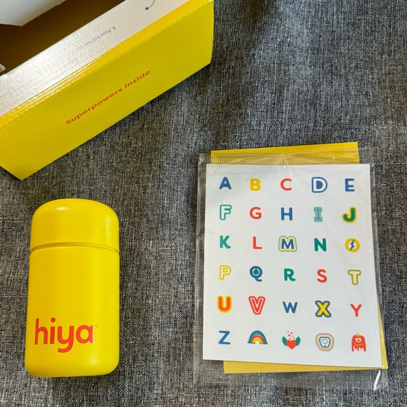 Hiya Glass Jar with original sticker sheets NEW - Picture 1 of 10